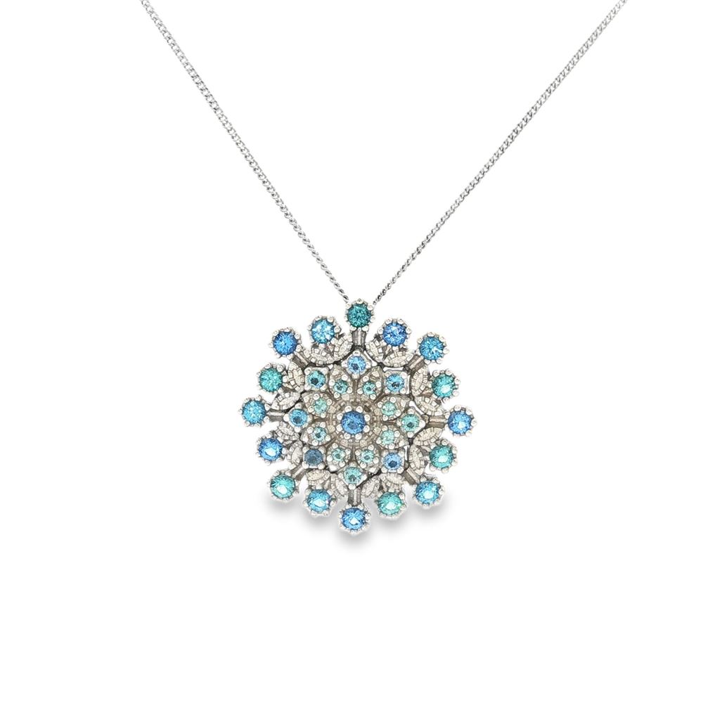 flake celeste&acquamarina necklace