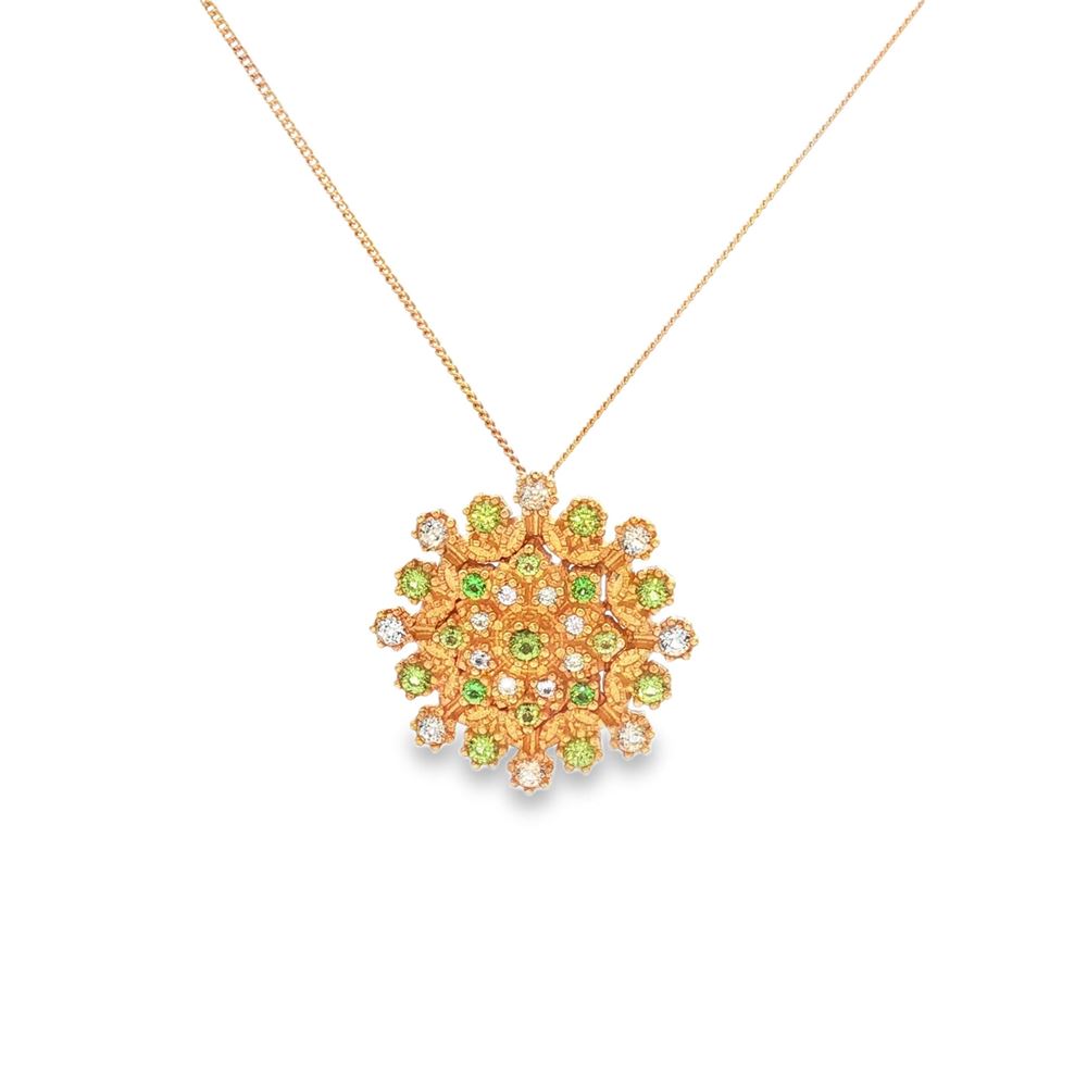 flake gold verde&champagne necklace