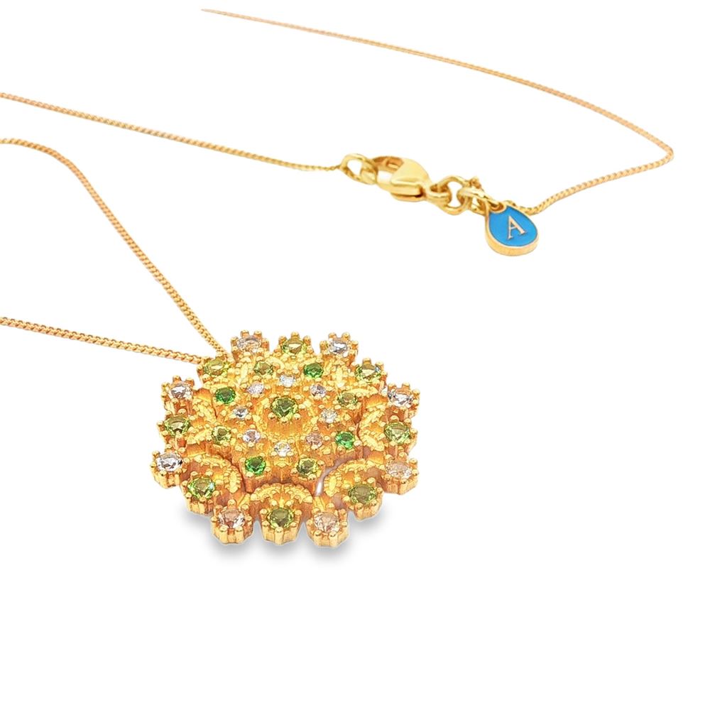 flake gold verde&champagne necklace