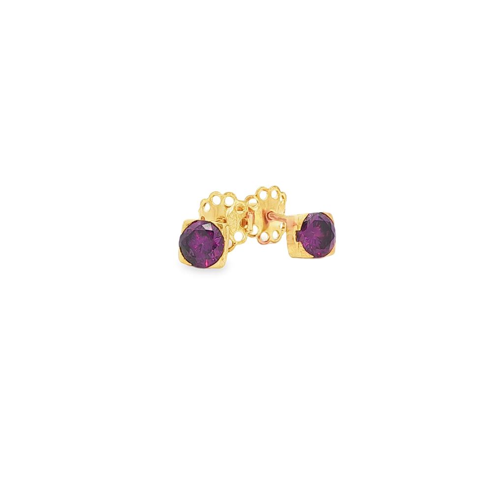 lights gold ametista 5mm earrings