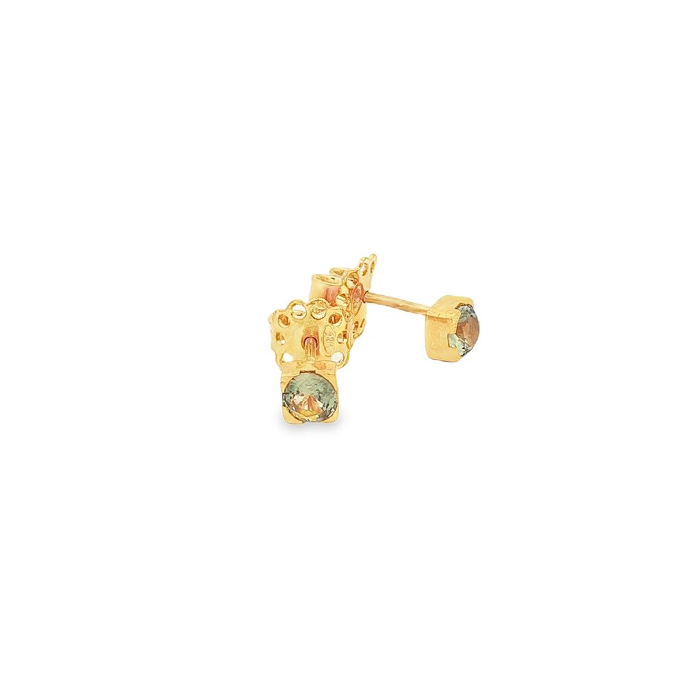 lights gold peridot 4mm earrings 