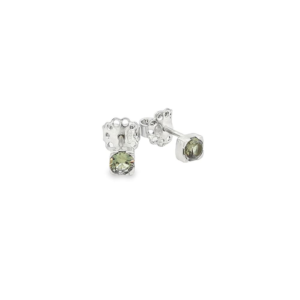 lights peridot 4mm earrings
