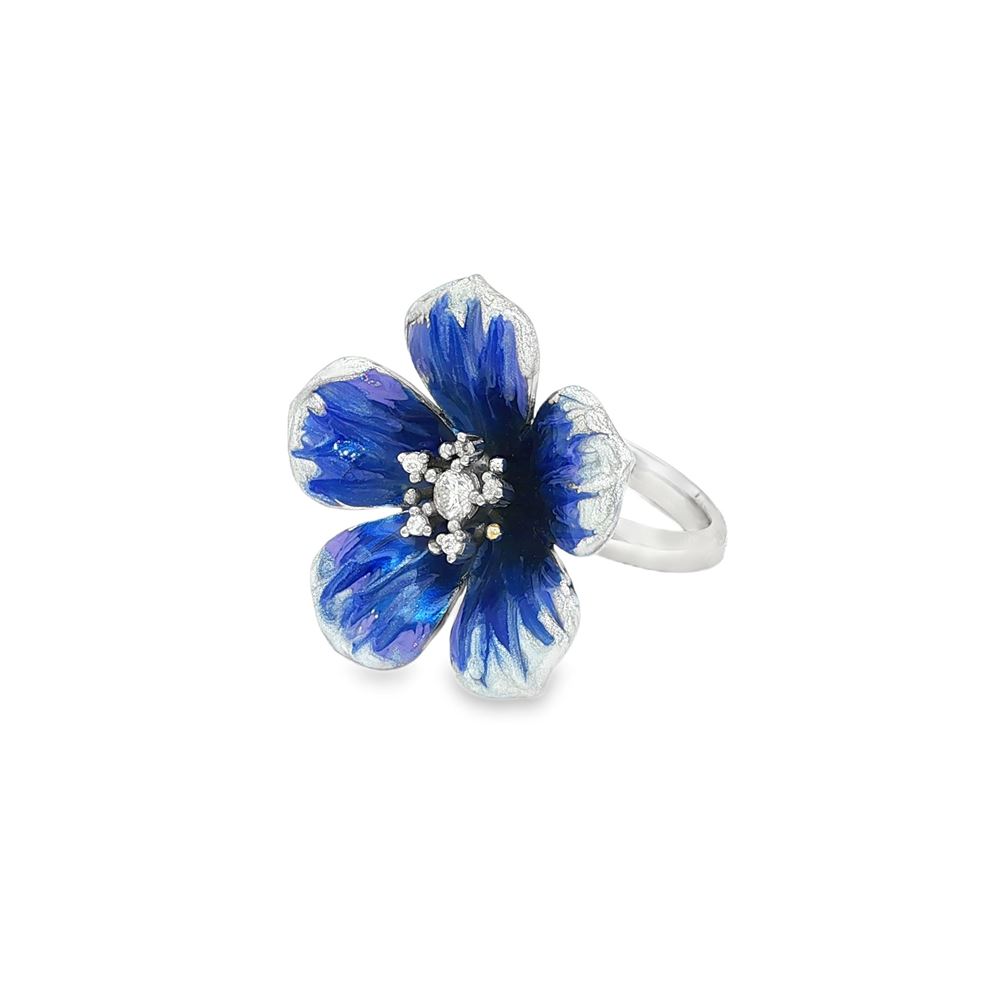 plumeria crystal blue ring