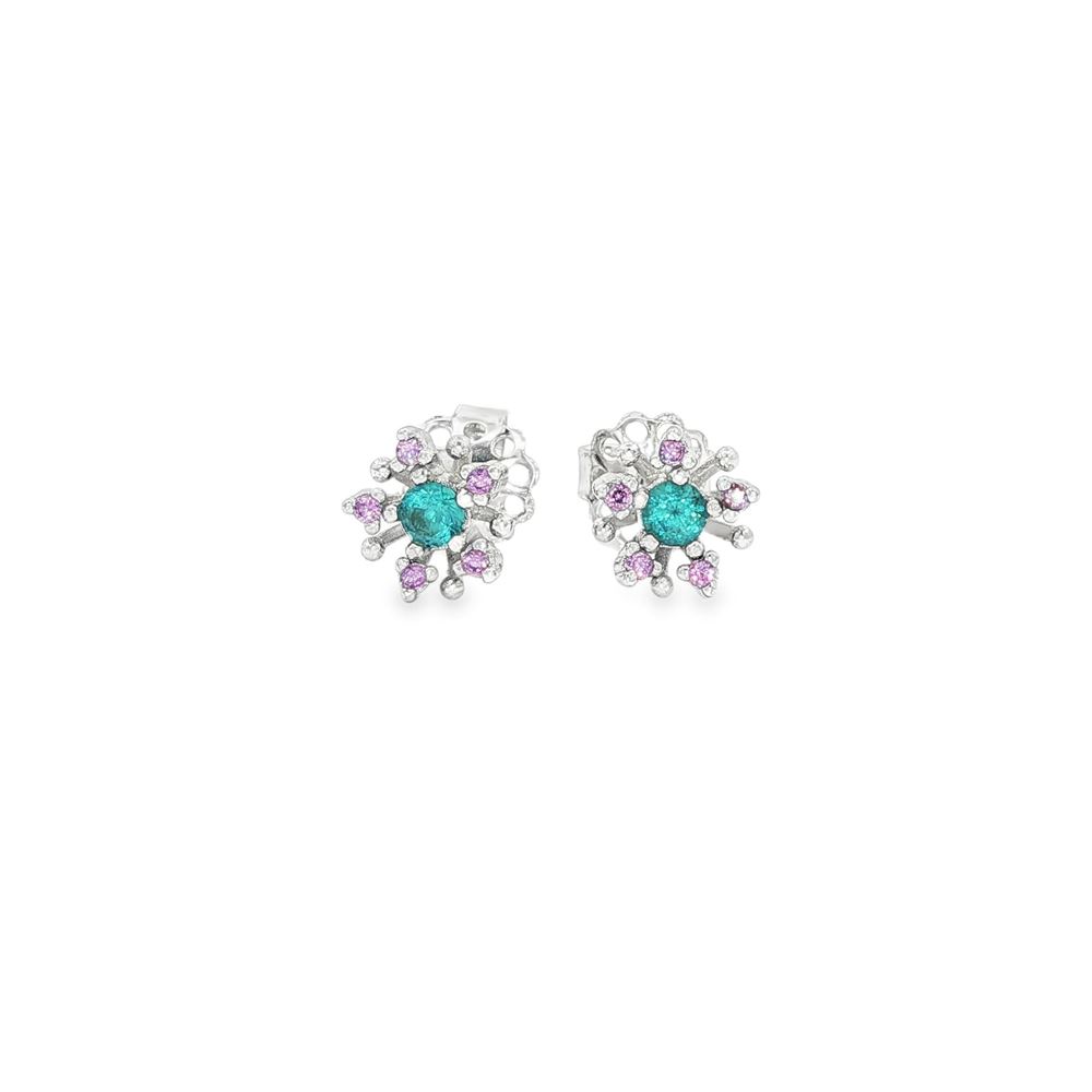 plumeria acuamarina&ametista earrings
