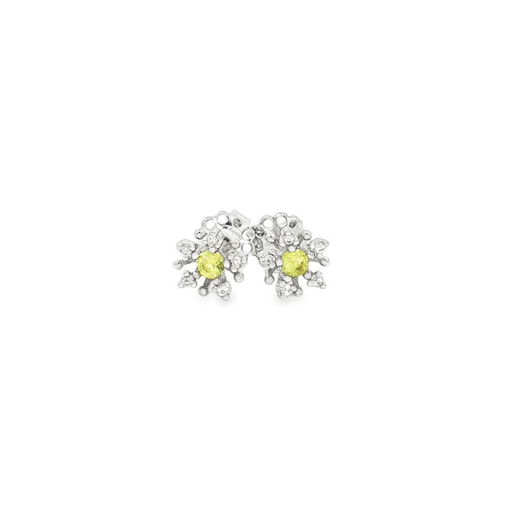 plumeria peridot&champagne earrings