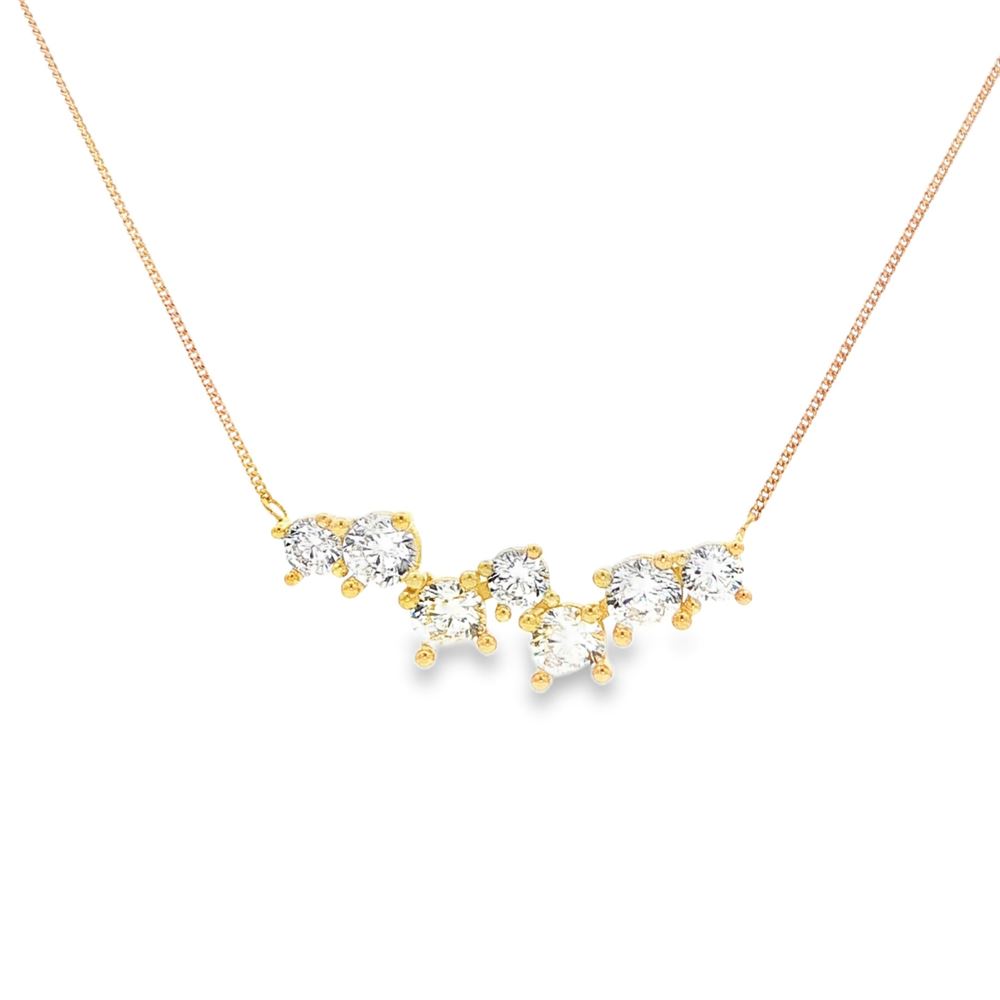 rainbow gold crystal necklace