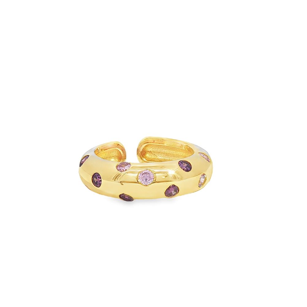 GLAMOUR GOLD AMETISTA&ROSA RING