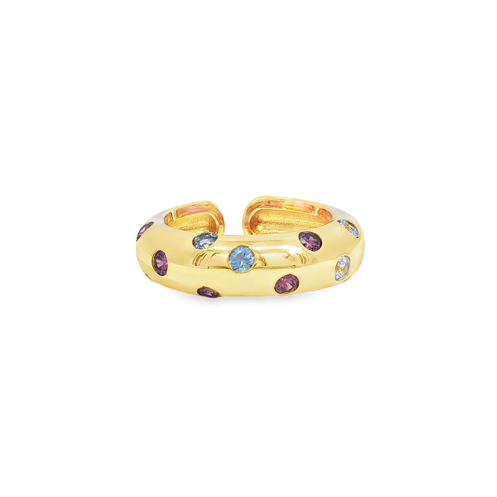 GLAMOUR GOLD CELESTE&AMETISTA RING