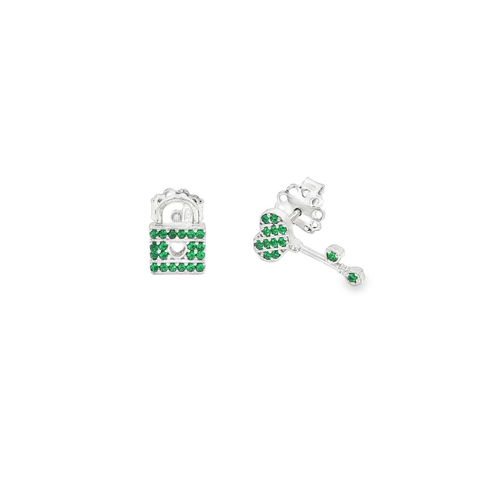 unlock your heart green earrings