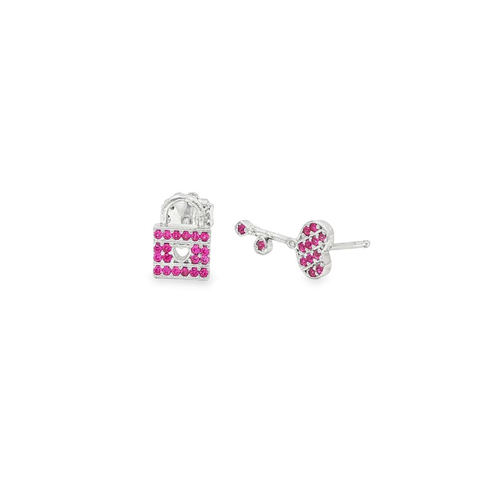 unlock your heart fucsia earrings