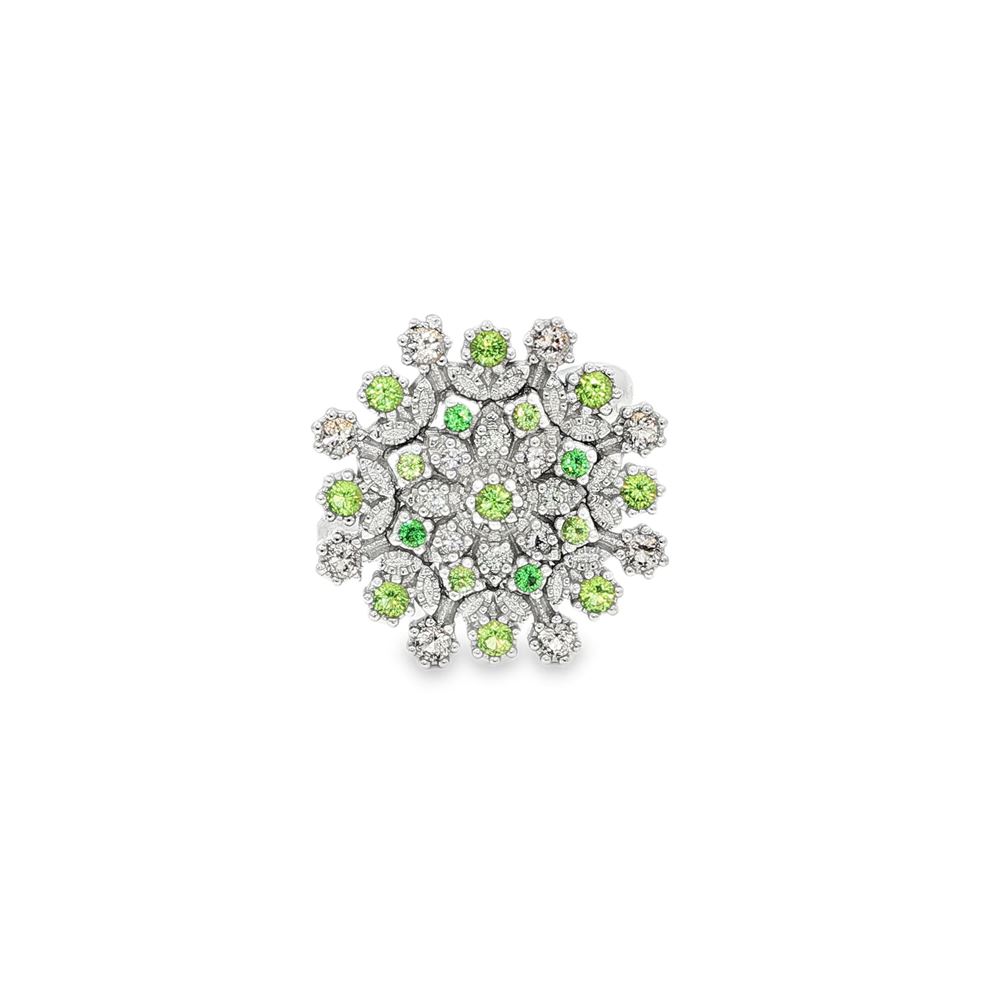 flake verde&champagne ring