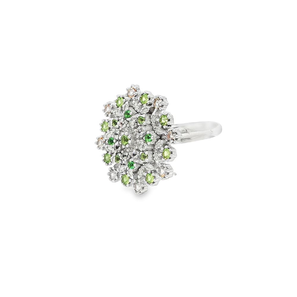 flake verde&champagne ring