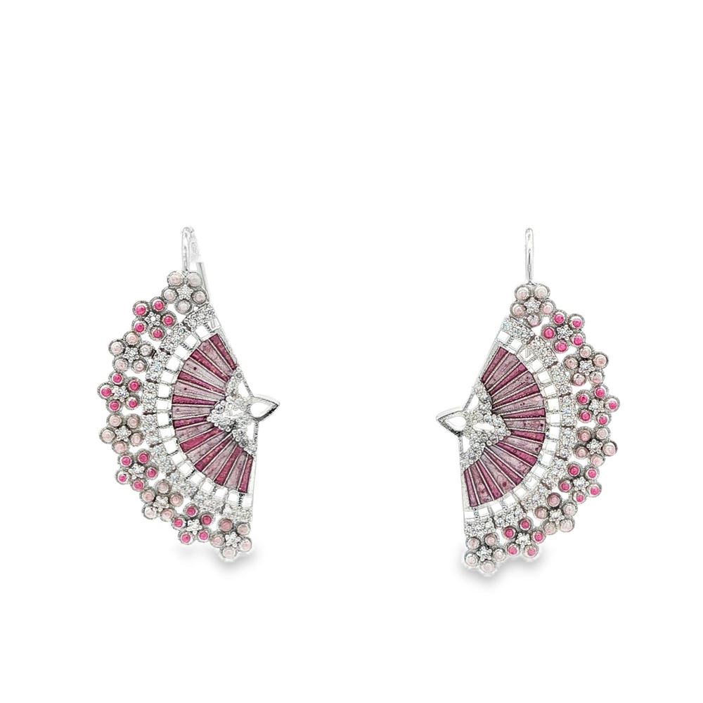 DIVA CRYSTAL PEARLY PINK EARRINGS