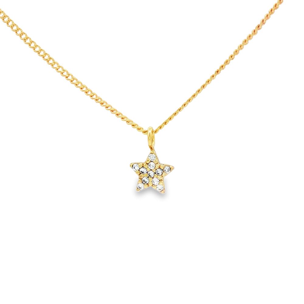 starlike gold crystal one star necklace