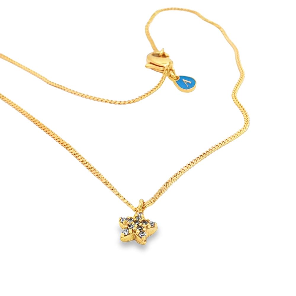 starlike gold crystal one star necklace