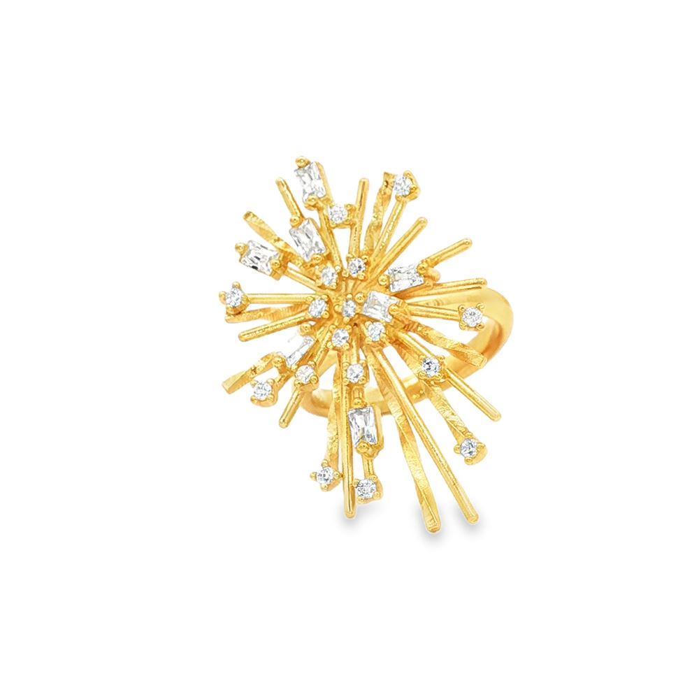 firework gold crystal ring