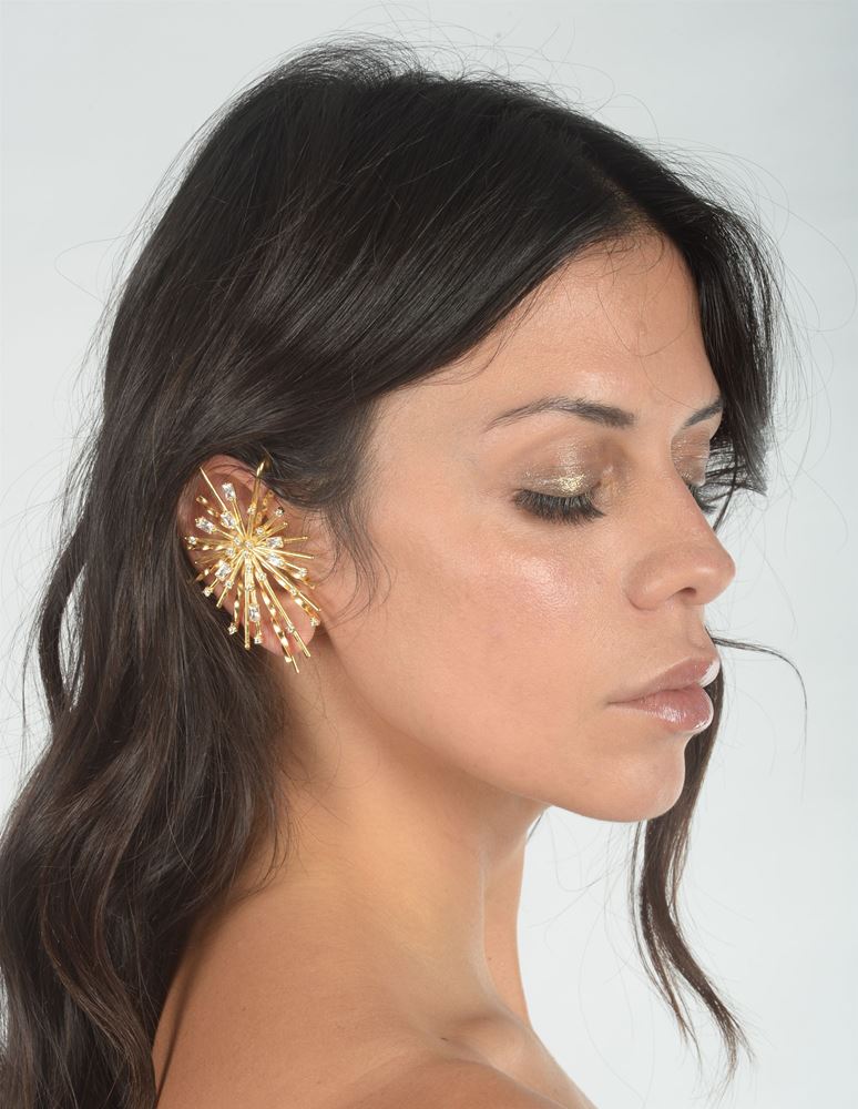 firework gold crystal earrings