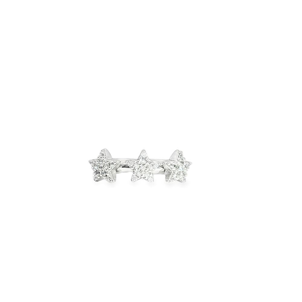 STARLIKE CRYSTAL THREE STARS RING