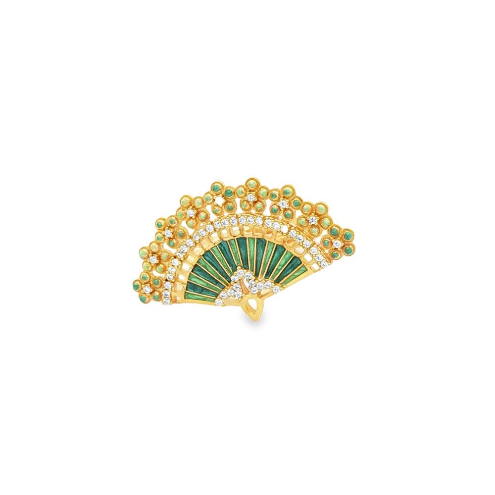 diva gold crystal green glazed ring