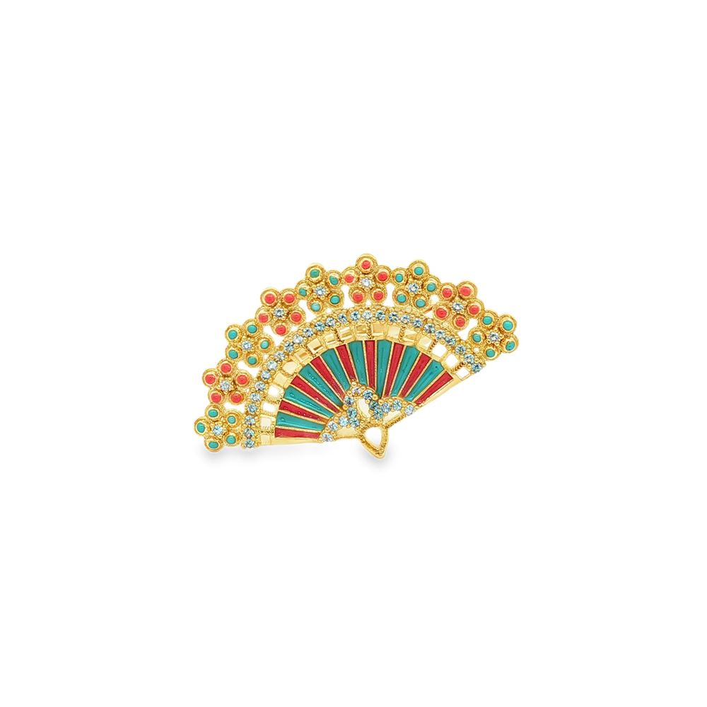 DIVA GOLD ACQUAMARINA AZZURRO&ORANGE GLAZED RING