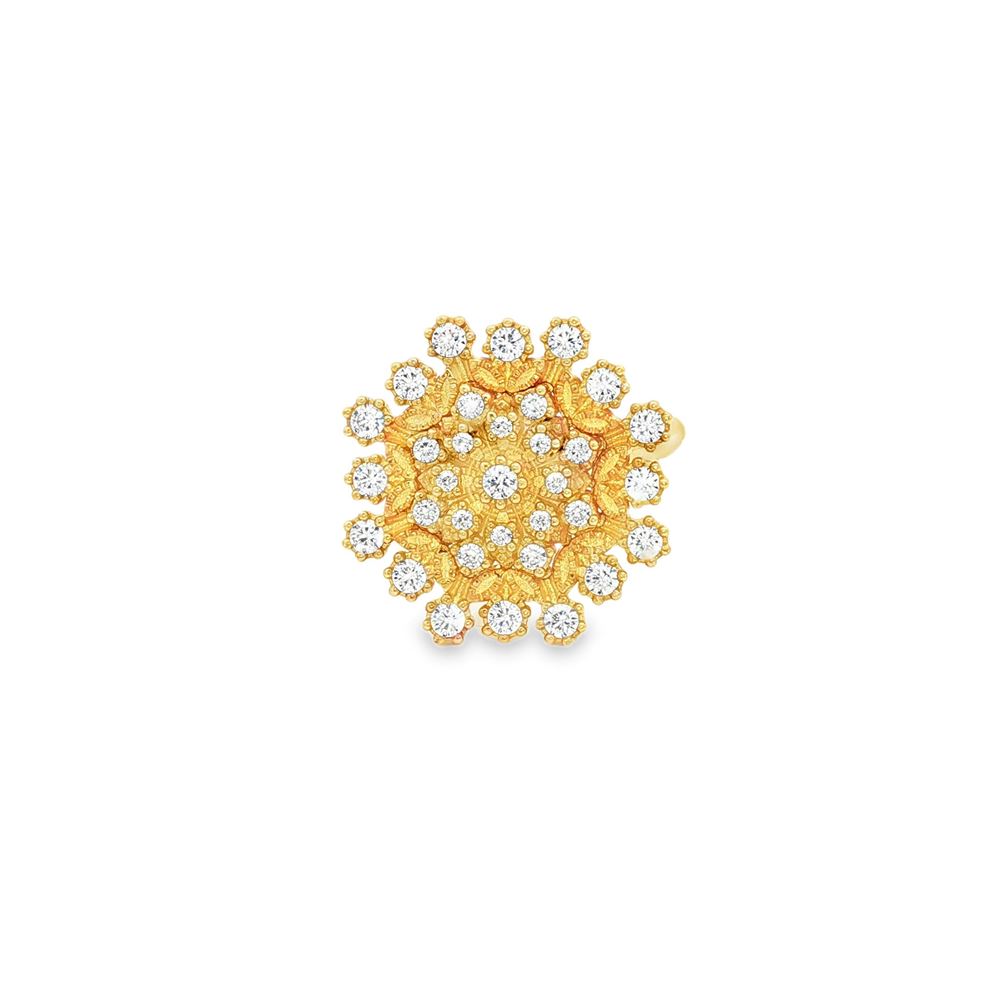 flake gold crystal ring