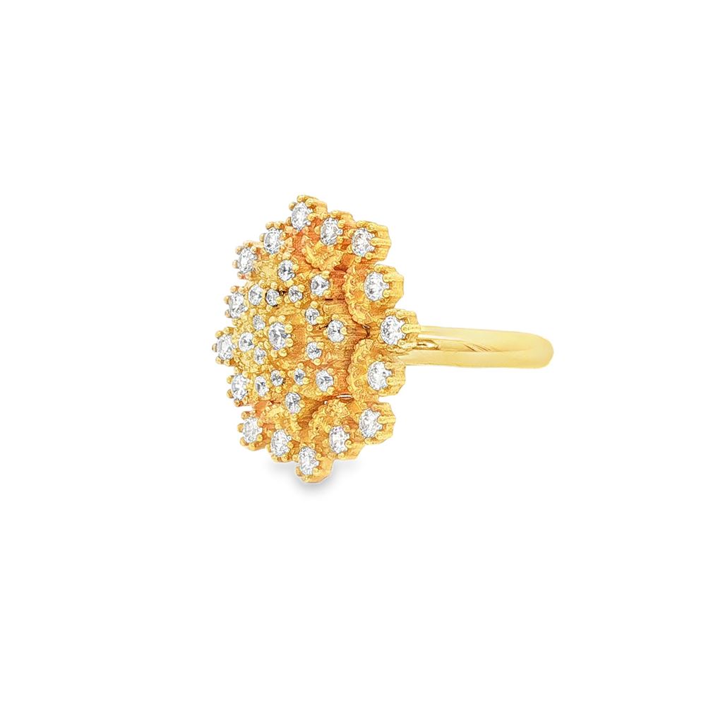 flake gold crystal ring