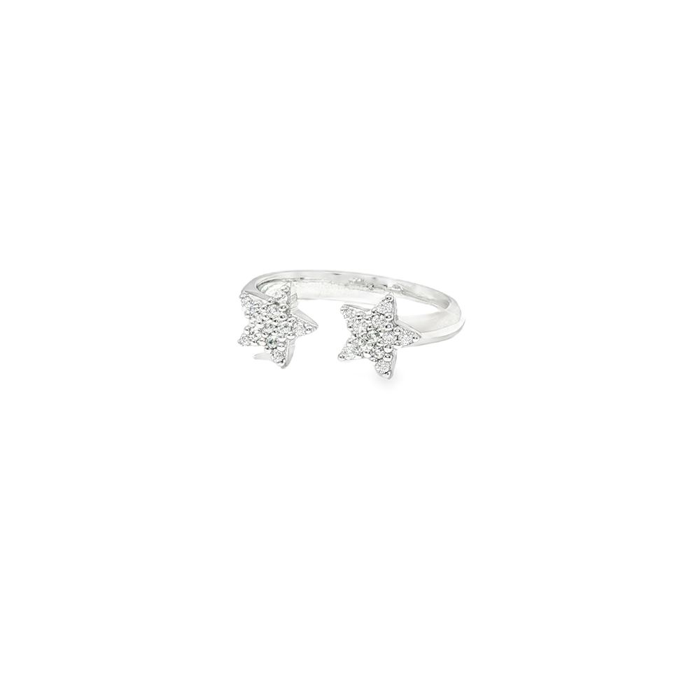 STARLIKE CRYSTAL TWO STARS RING