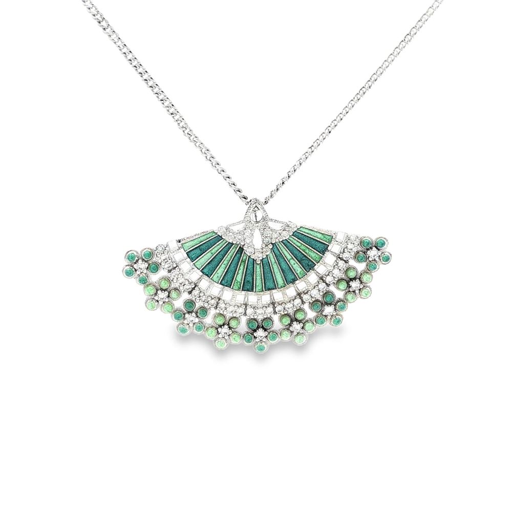 DIVA CRYSTAL STONES GREEN GLAZED NECKLACE