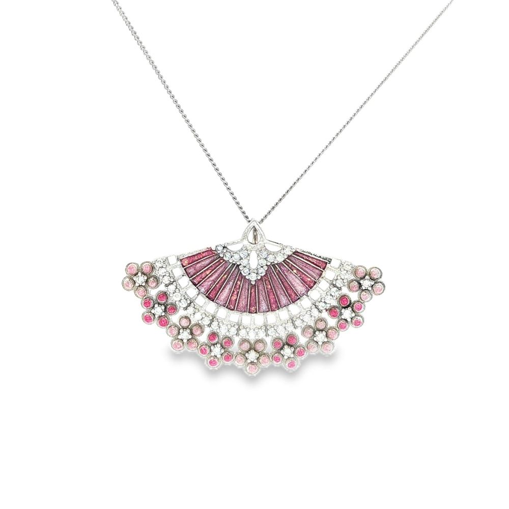 DIVA CRYSTAL STONES PEARLY PINK GLAZED NECKLACE