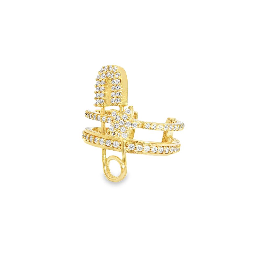 STARLIKE GOLD PIN CRYSTAL RING
