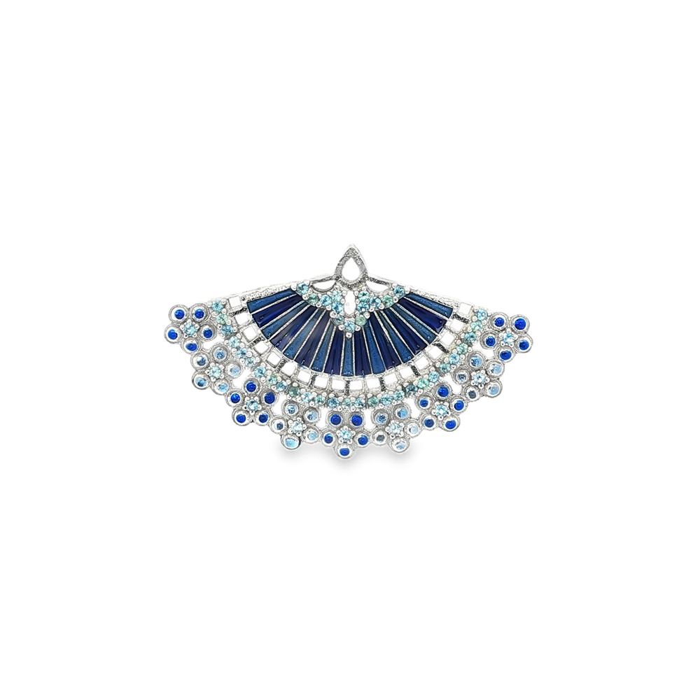 DIVA ACQUAMARINA STONES BLUE GLAZED BROOCH