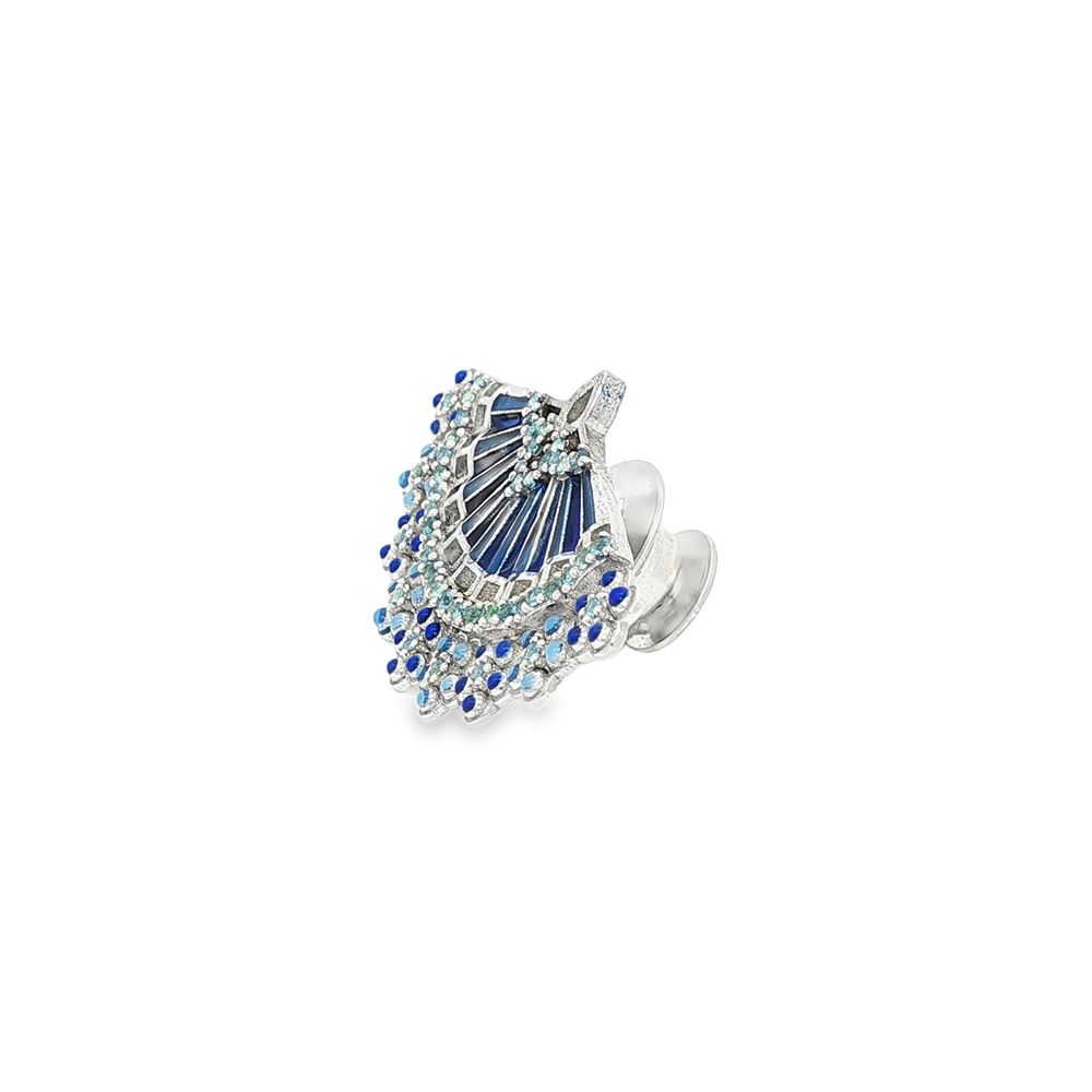 DIVA ACQUAMARINA STONES BLUE GLAZED BROOCH
