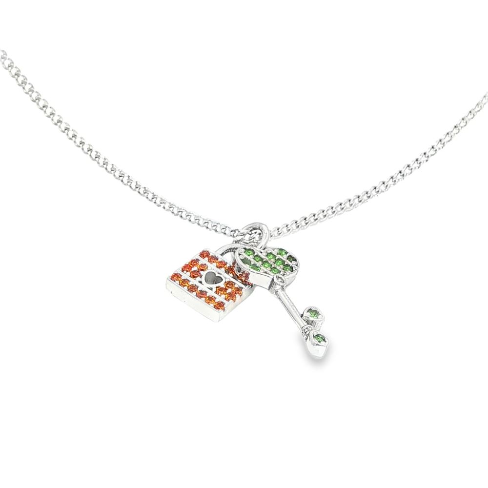 UNLOCK YOUR HEART GREEN KEY NECKLACE