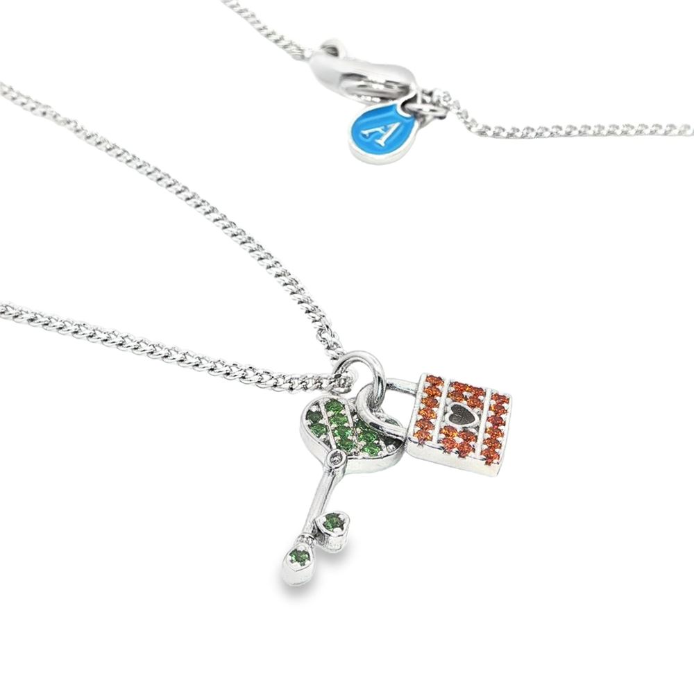 UNLOCK YOUR HEART GREEN KEY NECKLACE