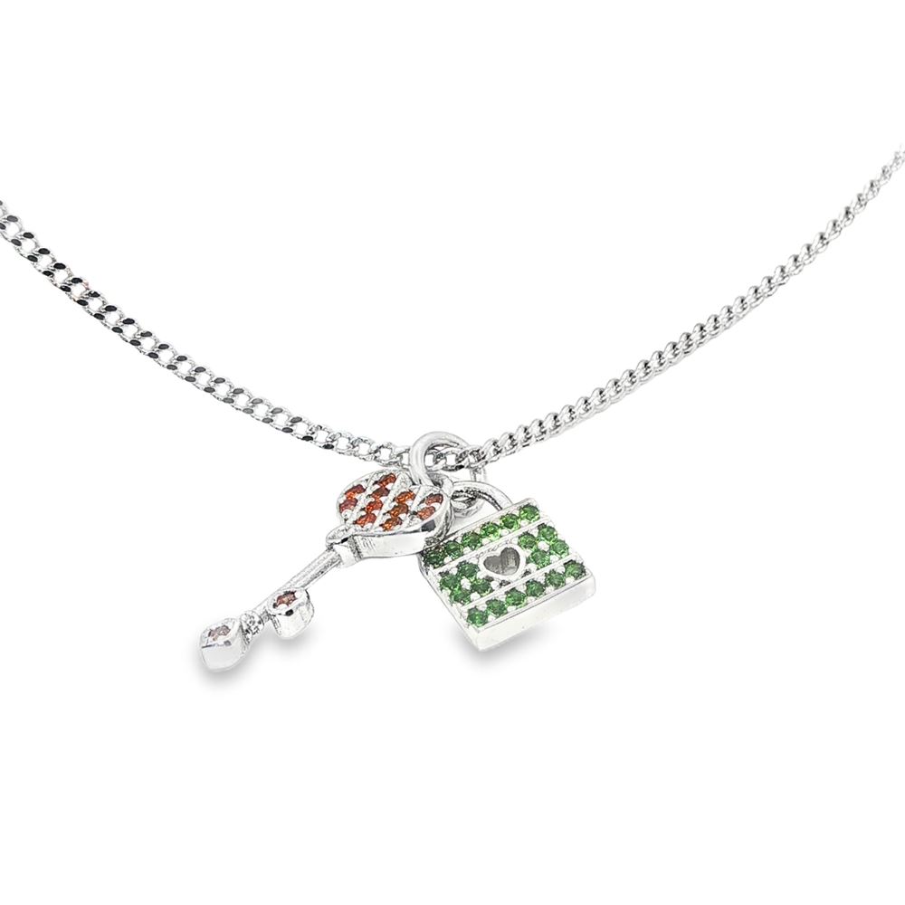 UNLOCK YOUR HEART ORANGE KEY NECKLACE