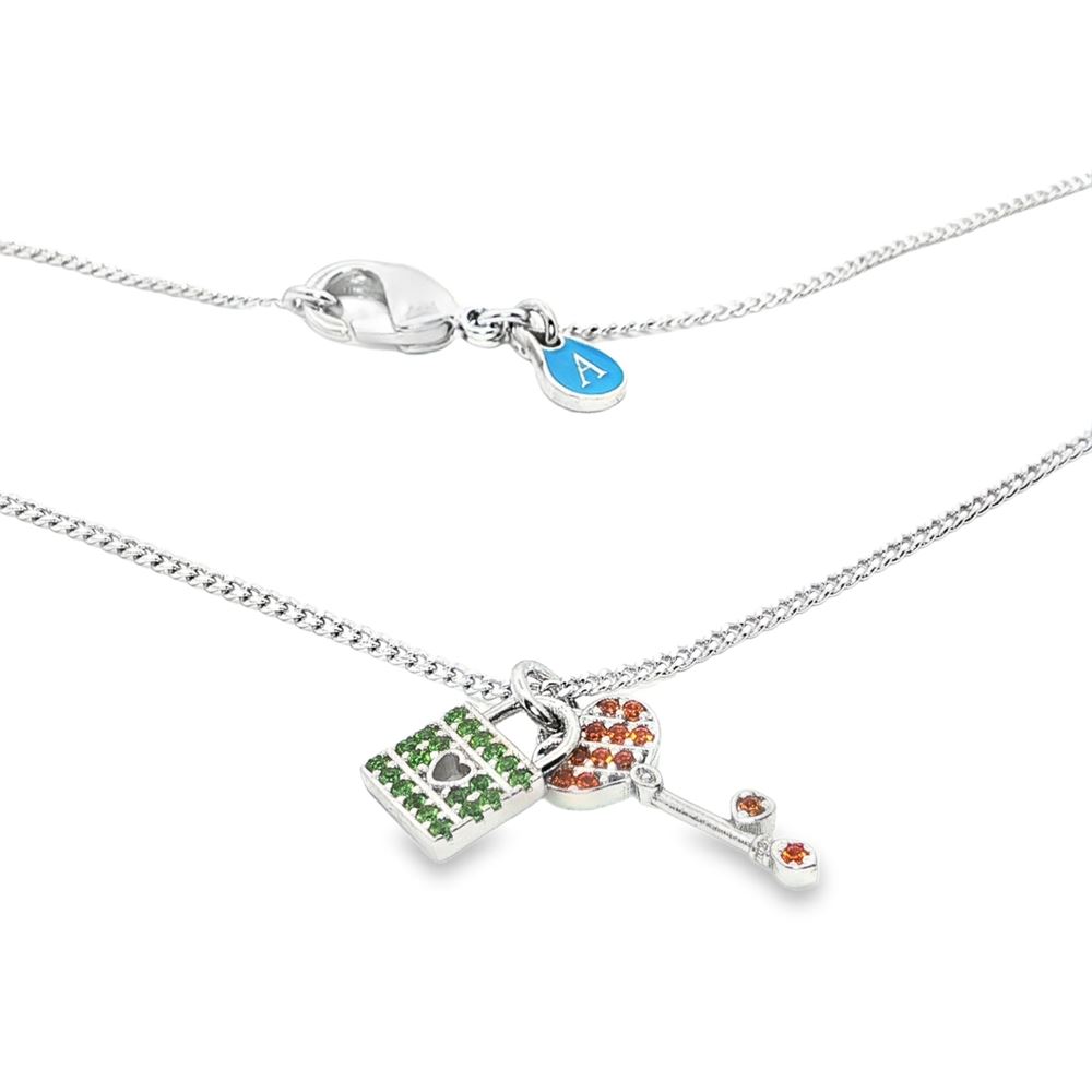 UNLOCK YOUR HEART ORANGE KEY NECKLACE
