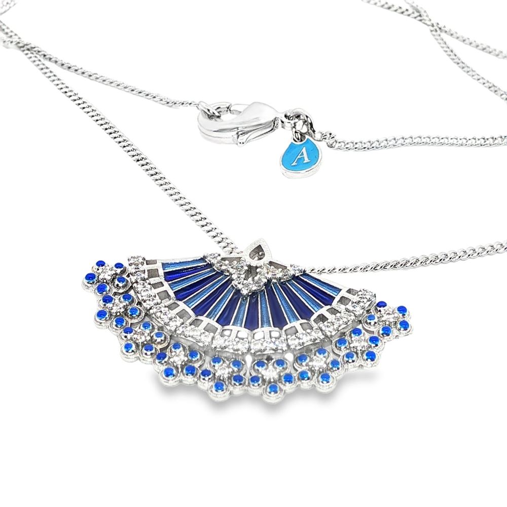 DIVA CRYSTAL STONES BLUE GLAZED NECKLACE