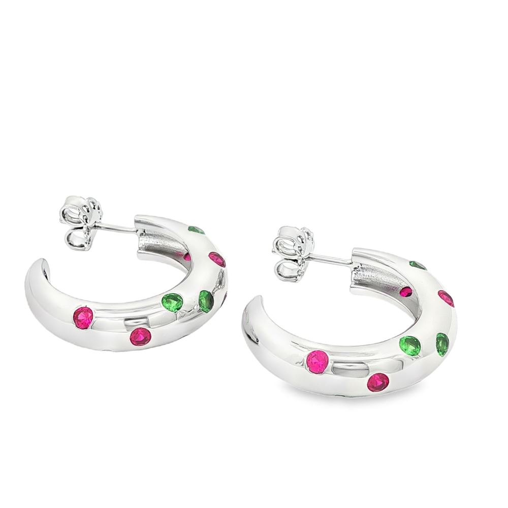 GLAMOUR VERDE&FUCSIA EARRINGS