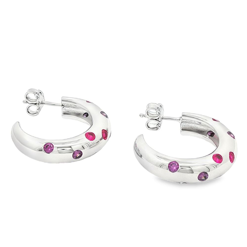 GLAMOUR AMETISTA&FUCSIA EARRINGS