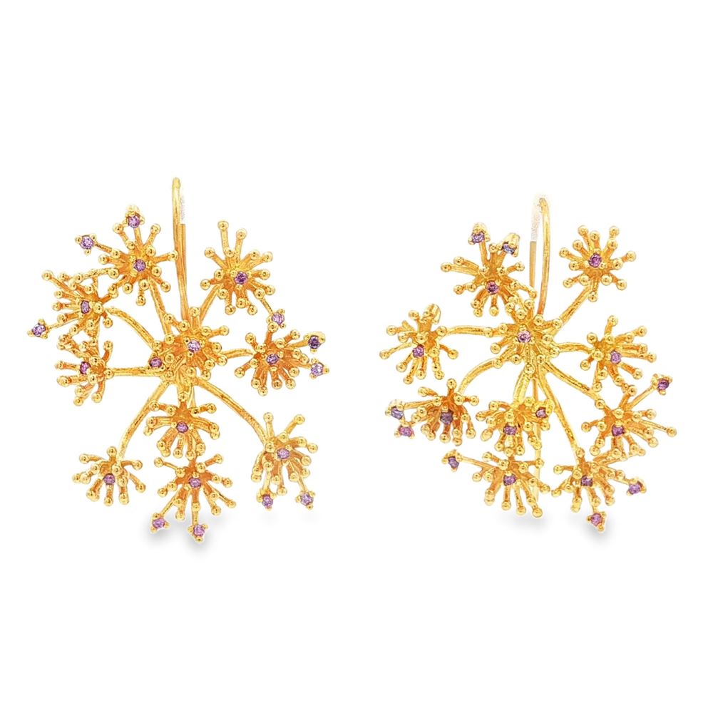 DANDELION GOLD AMETISTA EARRINGS