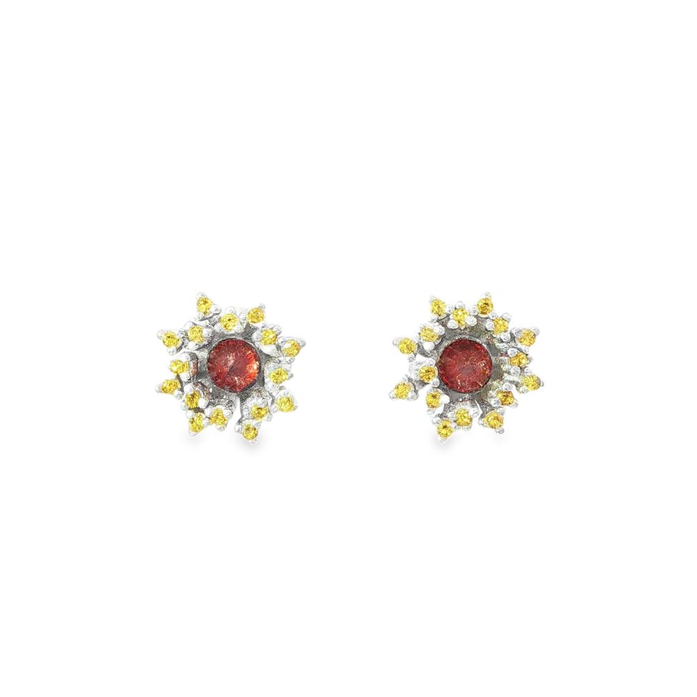 BLOSSOM CITRINO&ORANGE STONES EARRINGS