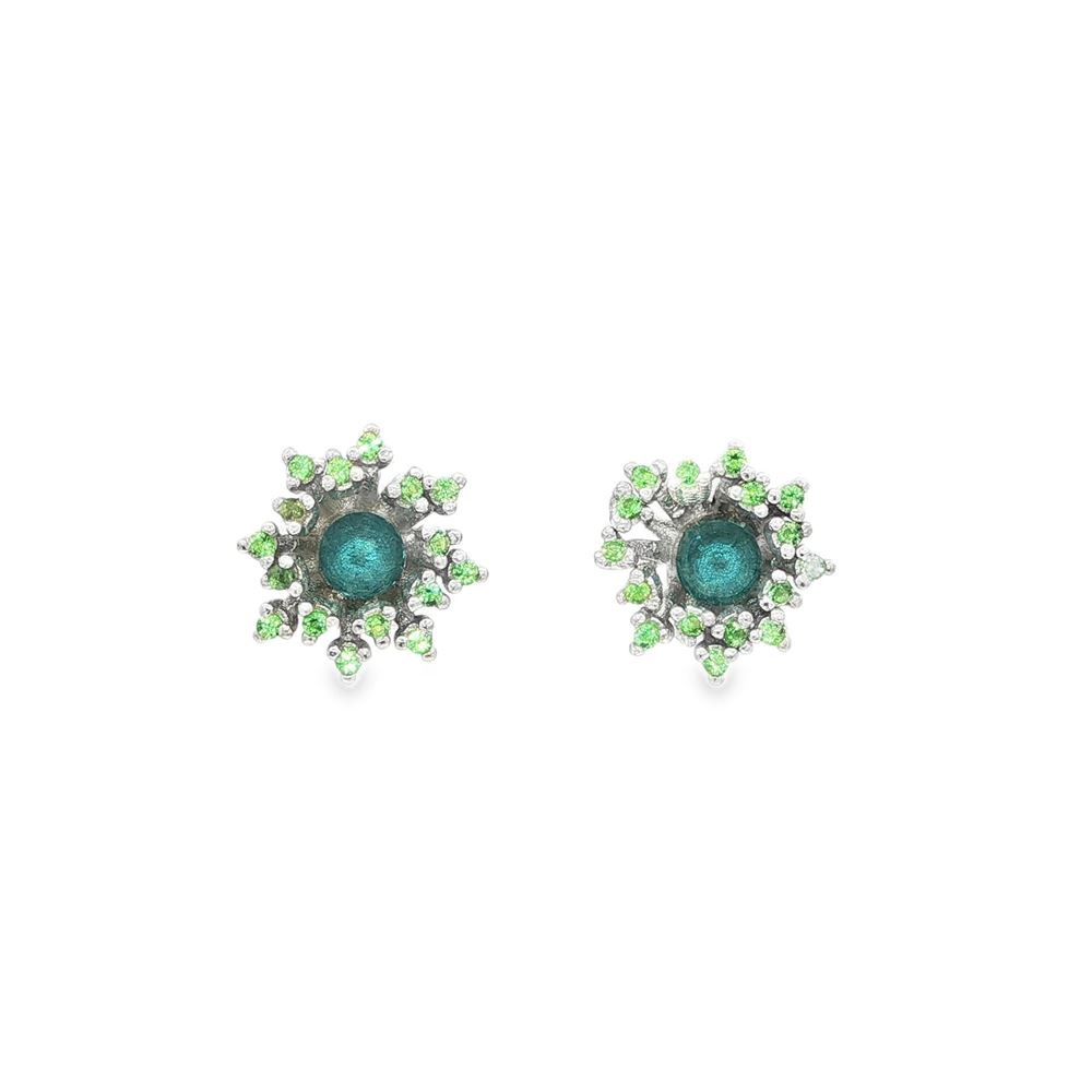 BLOSSOM TSAVORITE&PARAIBA EARRINGS