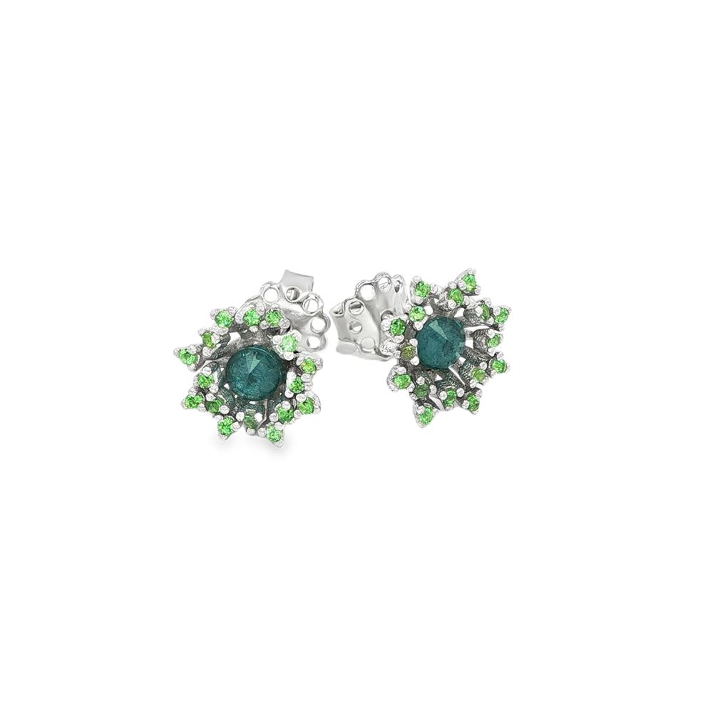 BLOSSOM TSAVORITE&PARAIBA EARRINGS