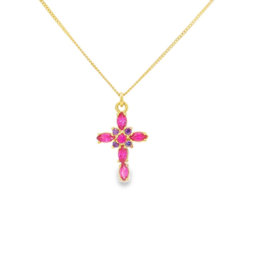 CRUX GOLD RUBY&AMETISTA NECKLACE