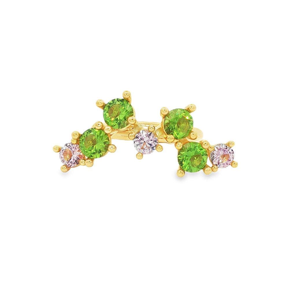RAINBOW GOLD VERDE&ROSA RING
