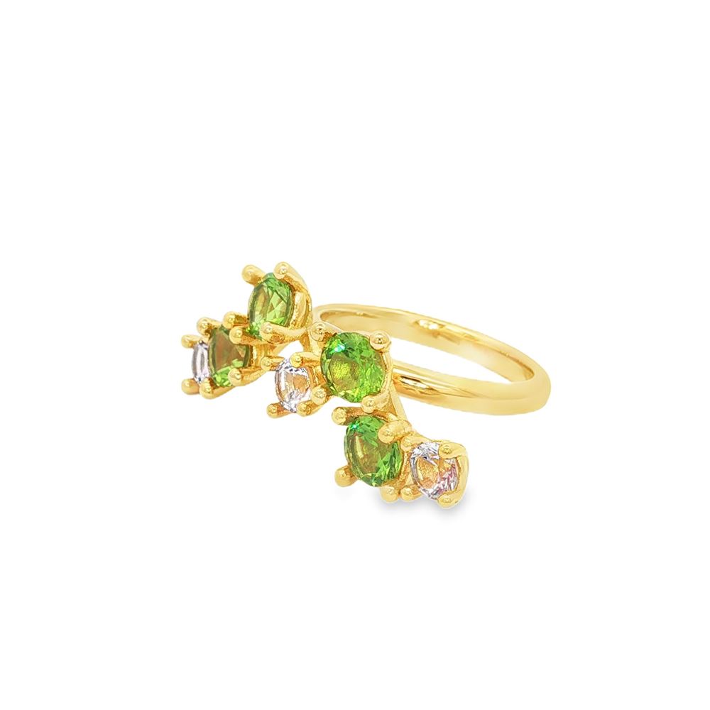 RAINBOW GOLD VERDE&ROSA RING