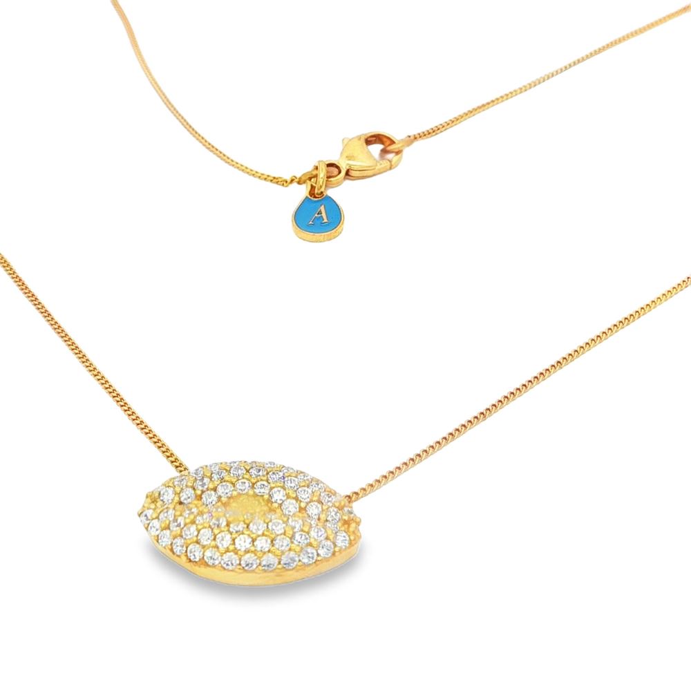 LEAF GOLD CRYSTAL NECKLACE