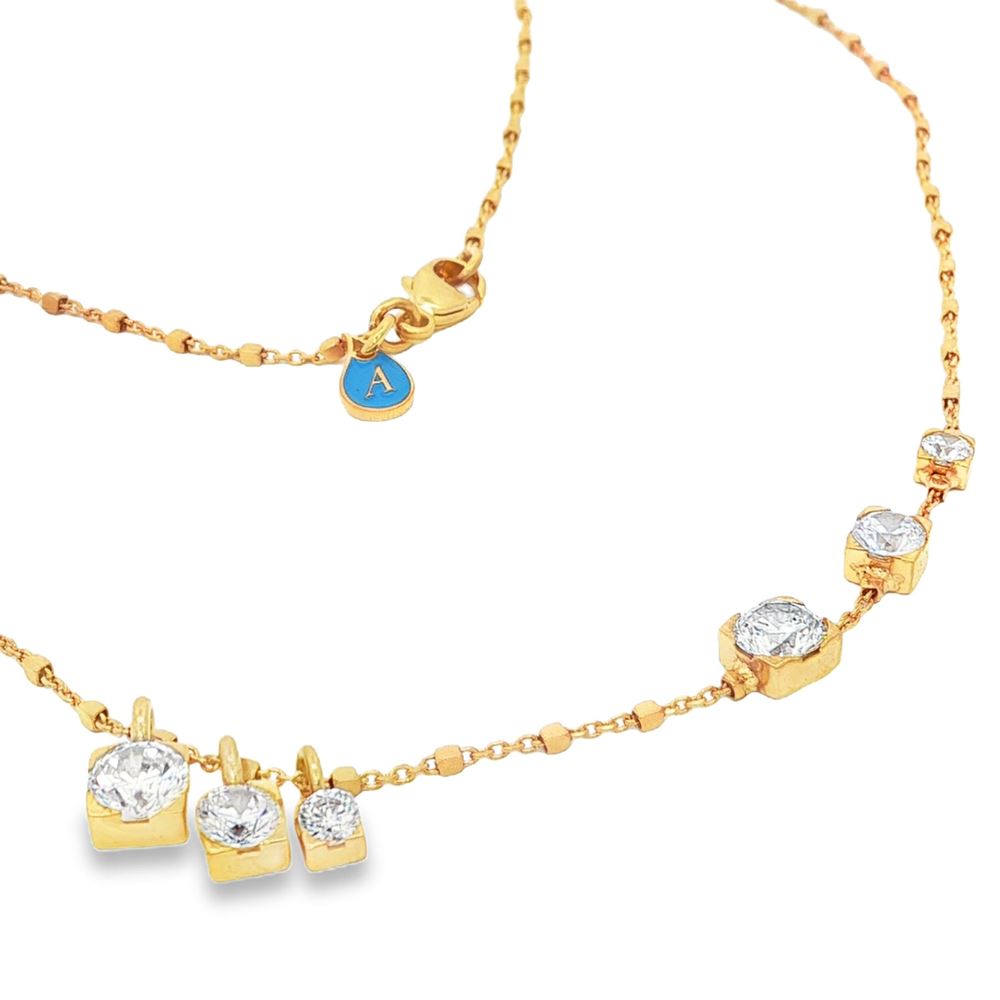 LIGHTS GOLD CRYSTAL NECKLACE