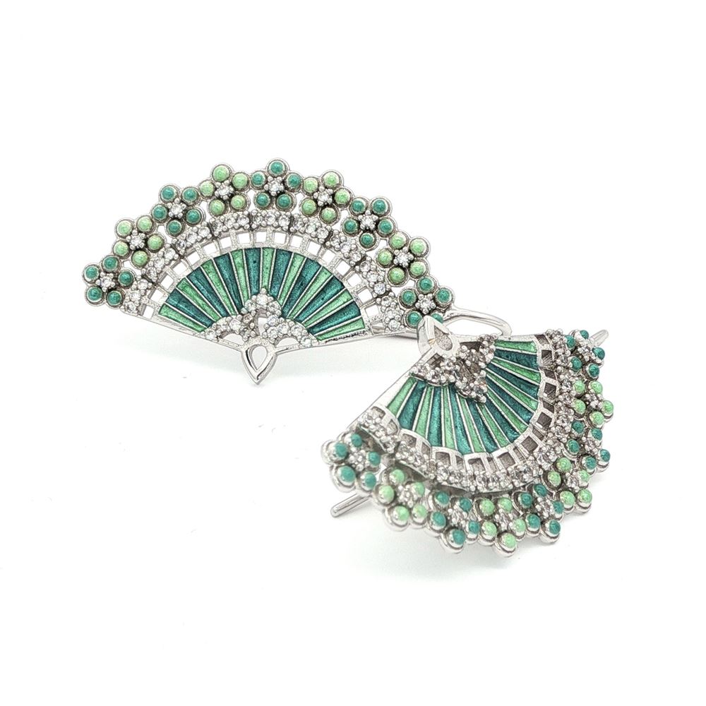 DIVA CRYSTAL STONE GREEN GLAZED EARRINGS