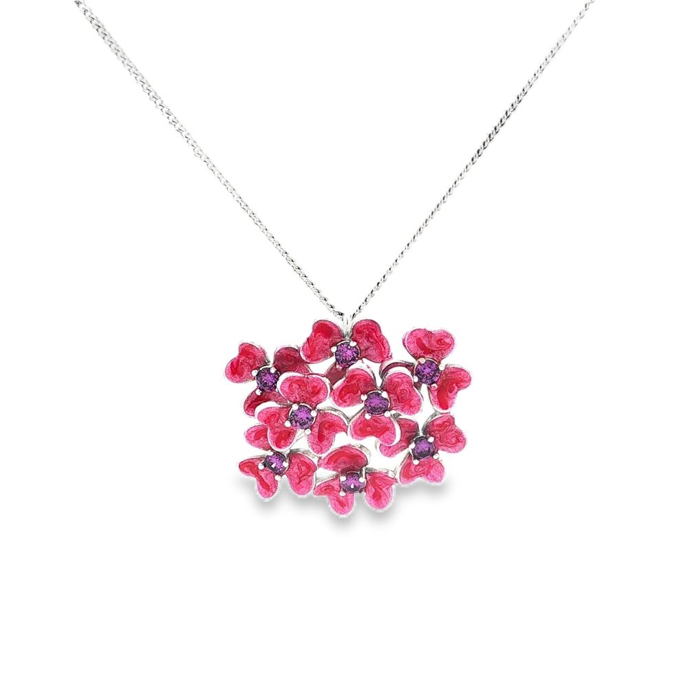 CLOVER AMETISTA STONES PEARLY PINK GLAZED NECKLACE